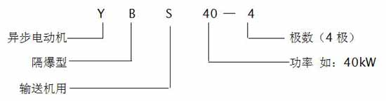ybs刮板機(jī)用防爆電機(jī)型號及代表意義